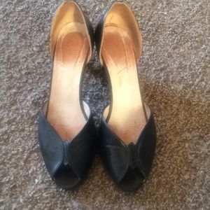 Vintage Black Peeptoe Pumps